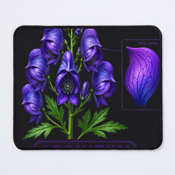 Item preview, Vibrant Dark Botanical Wolfsbane Anatomy designed and sold by MarVan-Prints.