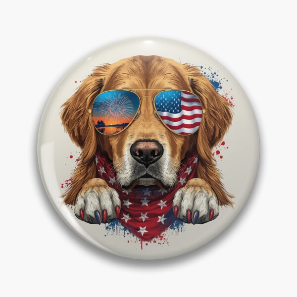 Item preview, PATRIOTIC GOLDEN RETRIEVER designed and sold by BKDIGITALSHOP.