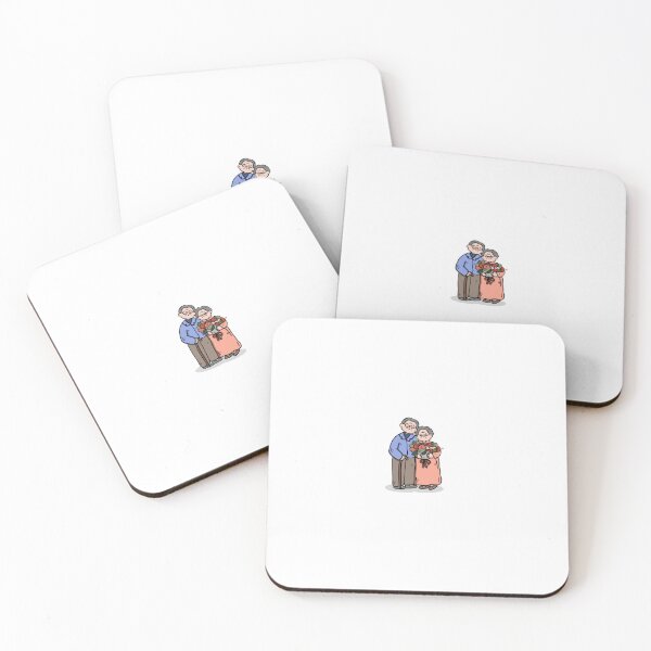 Item preview, Cute Elderly Couple Holding Flowers designed and sold by DailyDoodlesBySumbul.