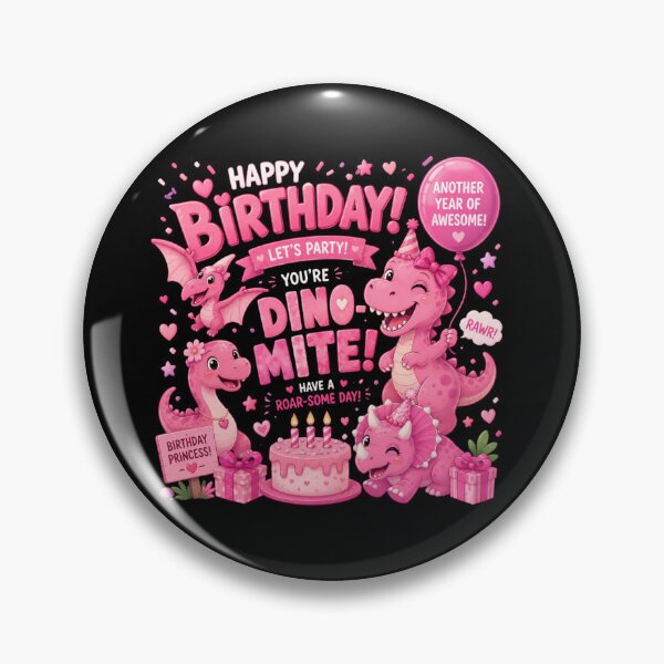 Item preview, Pink Dino-Mite Birthday Girl Dinosaur Party Cute Princess Dino Birthday T-Shirt designed and sold by Celebrate & Sparkle.