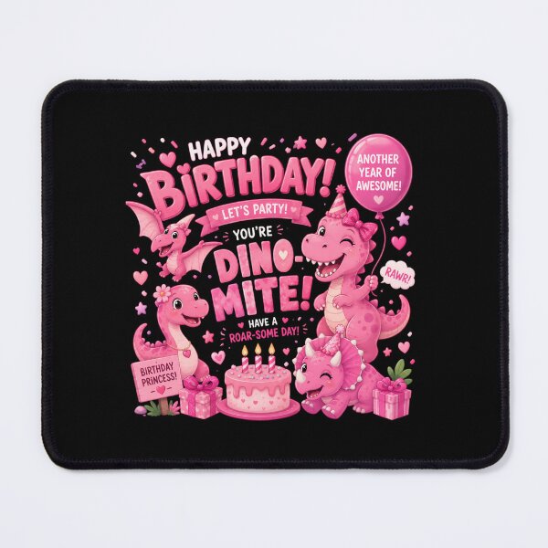 Item preview, Pink Dino-Mite Birthday Girl Dinosaur Party Cute Princess Dino Birthday T-Shirt designed and sold by Celebrate & Sparkle.