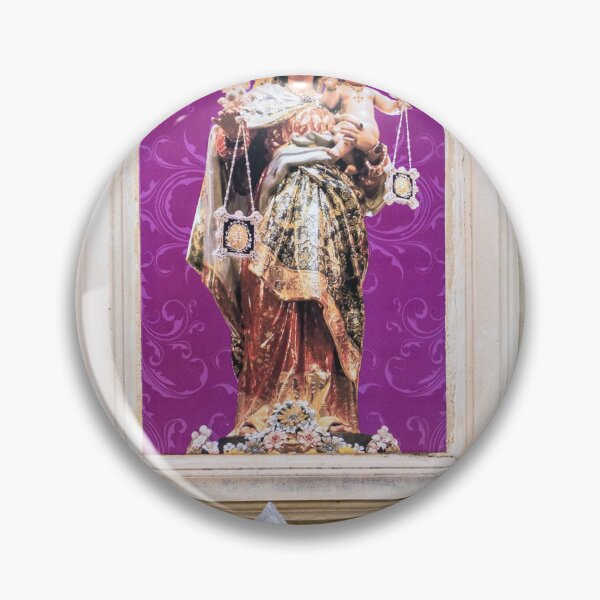 Item preview, Framed Virgin Mary Madonna And Child Statue On Wall With Decorative Lamp designed and sold by Nmallia.