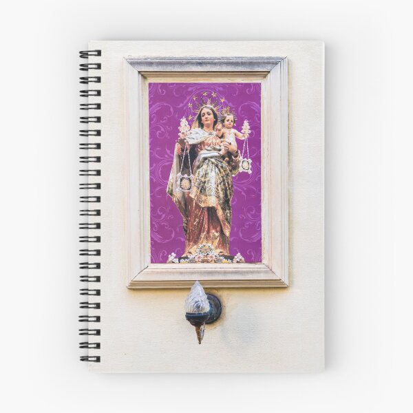 Item preview, Framed Virgin Mary Madonna And Child Statue On Wall With Decorative Lamp designed and sold by Nmallia.