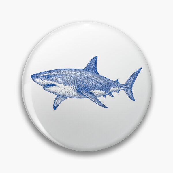 Item preview, Vintage Blue Shark Coastal Illustration designed and sold by BrandyandBeyond.