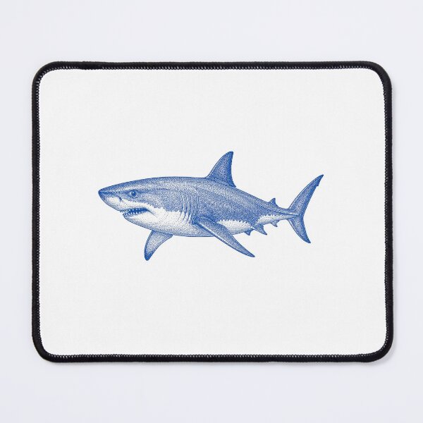 Item preview, Vintage Blue Shark Coastal Illustration designed and sold by BrandyandBeyond.
