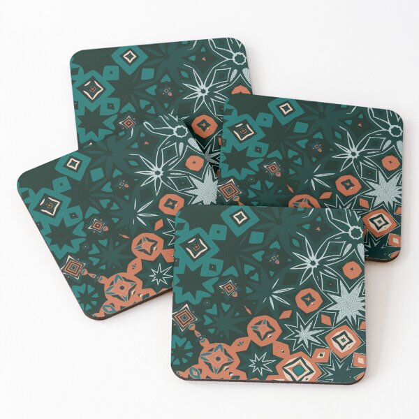 Item preview, Mystic Geometry Pattern — Retro Green & Orange Design designed and sold by ArtByBoya.