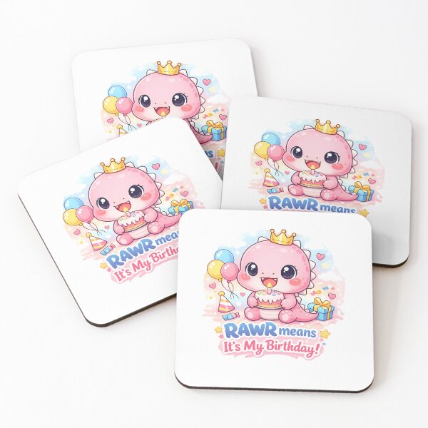 Item preview, Cute Pink Dinosaur Birthday Shirt Funny Kawaii Dino Party Design designed and sold by Celebrate & Sparkle.