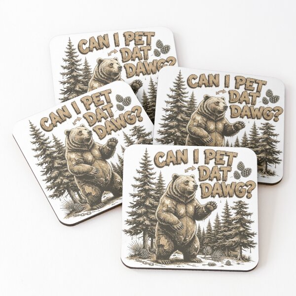 Item preview, Can I Pet Dat Dawg Hiker Animal Lover Funny Bear Meme Vintage designed and sold by CF_VintageDesign.