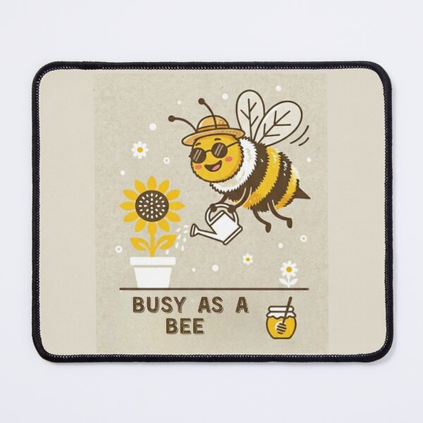Item preview, Busy As A Bee Cute Gardening Sunflower Illustration designed and sold by HALYNA070824.