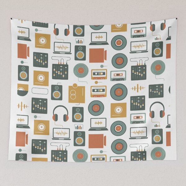 Item preview, Retro Audio Studio and Music Production Seamless Pattern designed and sold by Nikola Dio.