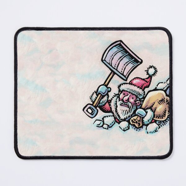 Item preview, santa with shovel digging his way through deep snow designed and sold by LisaHaney.