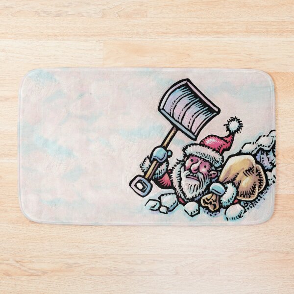 Item preview, santa with shovel digging his way through deep snow designed and sold by LisaHaney.