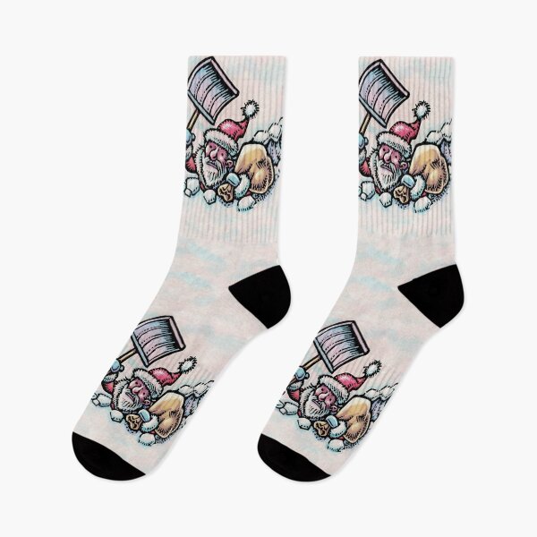 Item preview, santa with shovel digging his way through deep snow designed and sold by LisaHaney.