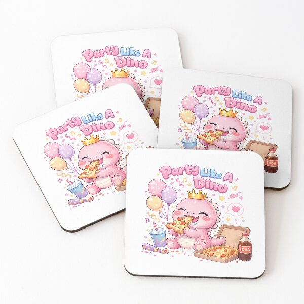 Item preview, Funny Pink Dinosaur Pizza Party Shirt Cute Kawaii Dino Eating Pizza Design designed and sold by Celebrate & Sparkle.