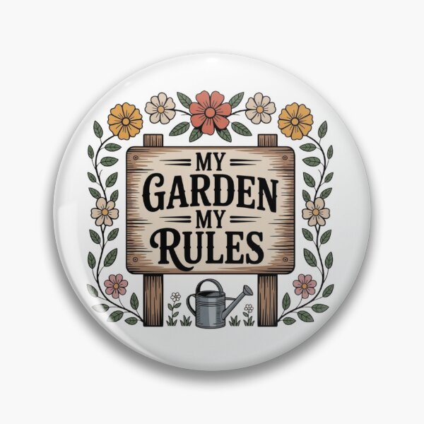 Item preview, My Garden My Rules Floral Wooden Sign Illustration designed and sold by DariaOltes.