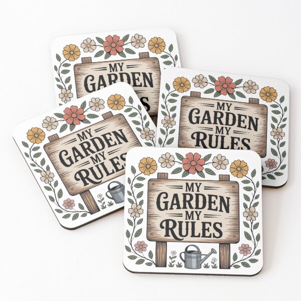 Item preview, My Garden My Rules Floral Wooden Sign Illustration designed and sold by DariaOltes.