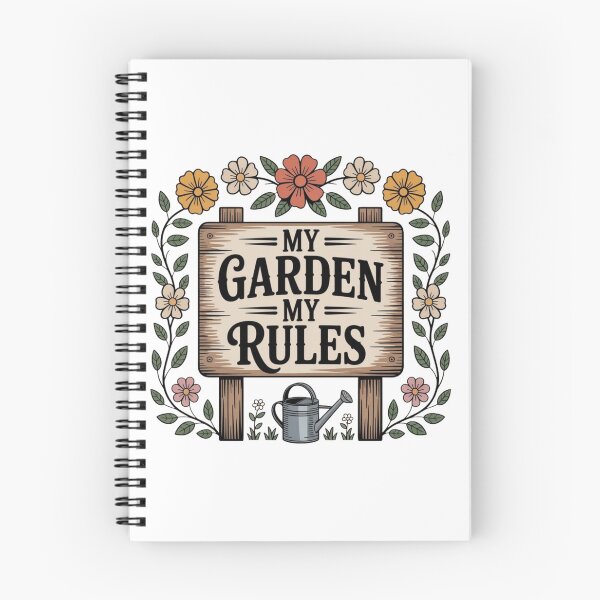 Item preview, My Garden My Rules Floral Wooden Sign Illustration designed and sold by DariaOltes.