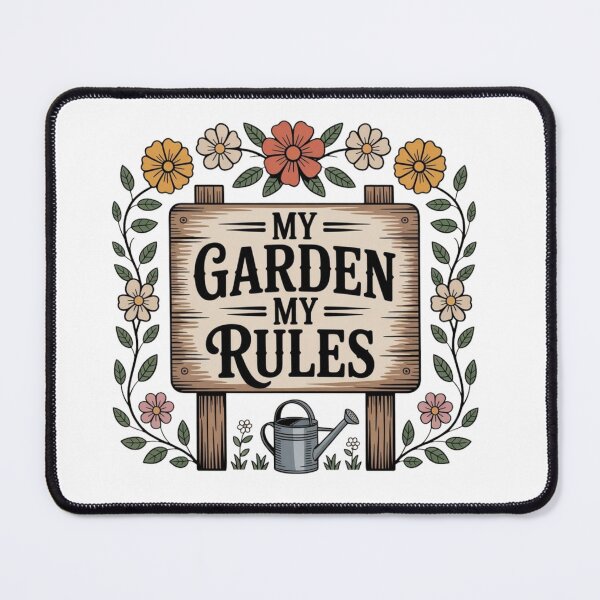Item preview, My Garden My Rules Floral Wooden Sign Illustration designed and sold by DariaOltes.