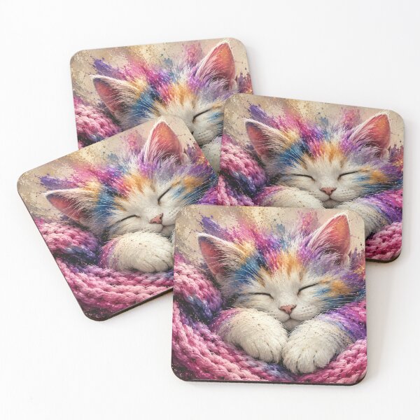 Item preview, Rainbow Dreams Kitten designed and sold by ArtbyValks.