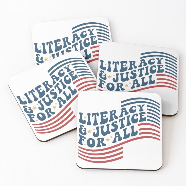 Item preview, Literacy And Justice For All, American Flag, Reading Teacher, Equality Teacher, School Librarian Gift, Book Lover designed and sold by toongstudio.