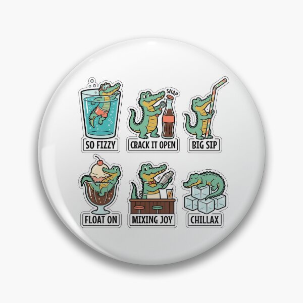 Item preview, Vintage Gator Drink Sticker Pack - Retro Soda & Fizzy Puns designed and sold by SimpleP.