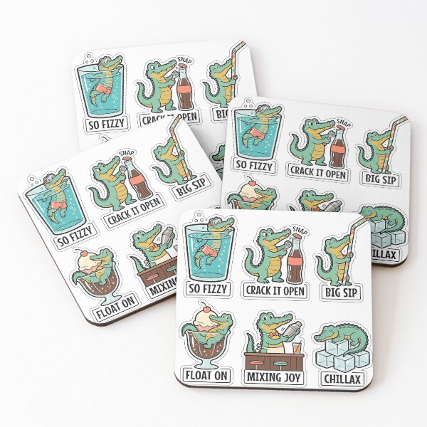 Item preview, Vintage Gator Drink Sticker Pack - Retro Soda & Fizzy Puns designed and sold by SimpleP.