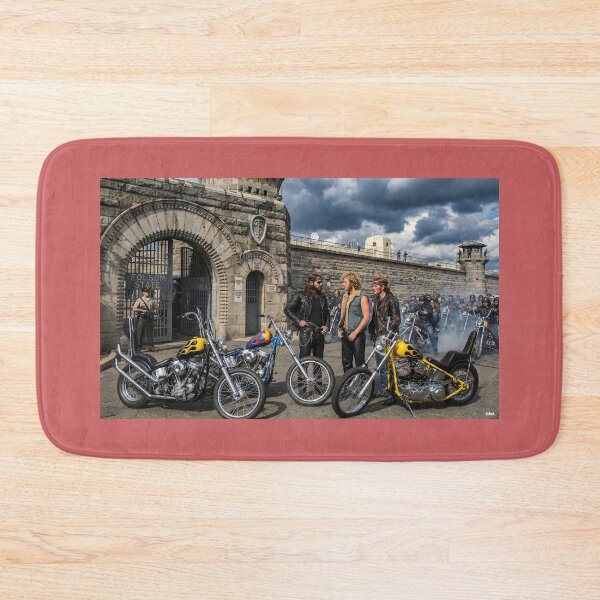 Item preview, BIKERS AWAIT THE RELEASE OF A MEMBER FOLSOM PRISON CALIFORNIA 60S designed and sold by VERYOLDROAD BY AXTON BROWNING .