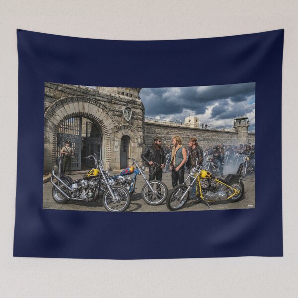 Item preview, BIKERS AWAIT THE RELEASE OF A MEMBER FOLSOM PRISON CALIFORNIA 60S designed and sold by VERYOLDROAD BY AXTON BROWNING .