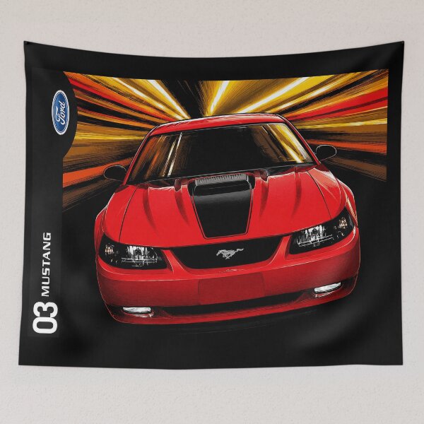 Item preview, 2003 Ford Mustang Mach 1 – Red New Edge Shaker Hood Muscle Car Art designed and sold by Stinky Lincy's Apparel Company.