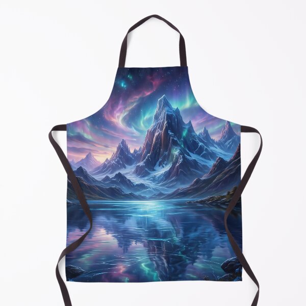 Item preview, Cosmic Aurora Mountains: Vibrant Galaxy Lake Landscape designed and sold by MoonwoodStudio.