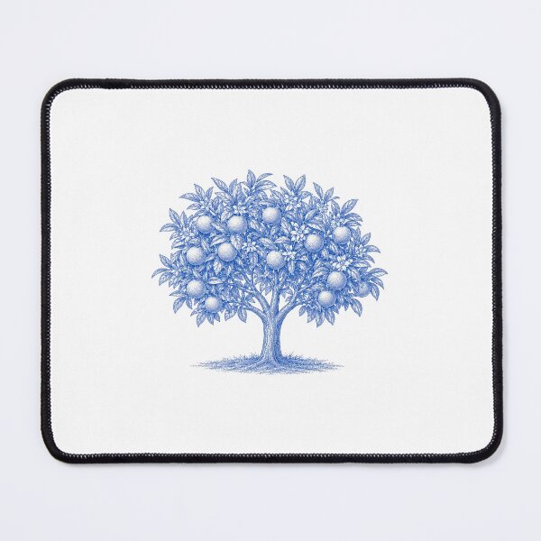 Item preview, Vintage Blue Orange Tree Coastal Illustration designed and sold by BrandyandBeyond.