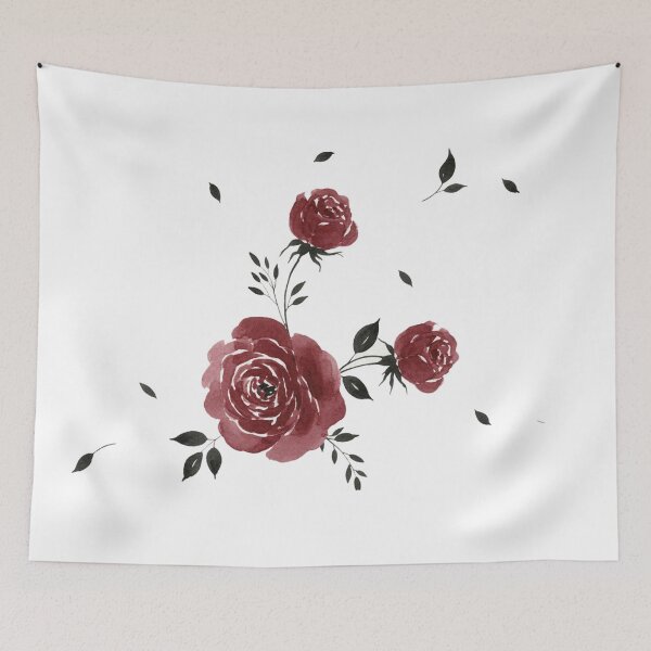 Item preview, Deep Burgundy Roses Dark Botanical  designed and sold by wissal.studio.