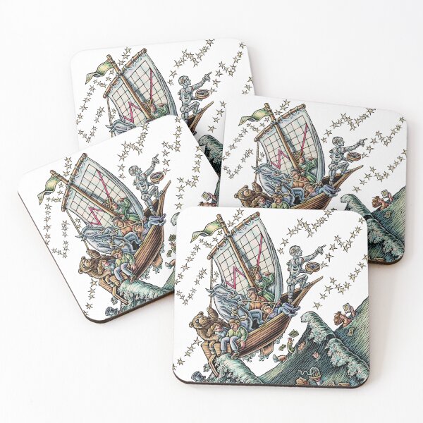 Item preview, Robot (AI) is steering a ship representing the stock market  designed and sold by LisaHaney.