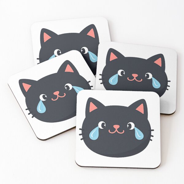 Item preview, Crying black cat - cute emoji designed and sold by Prints by Mat.