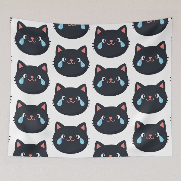 Item preview, Crying black cat - cute emoji designed and sold by Prints by Mat.