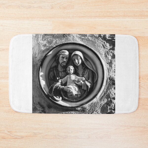 Item preview, Black and White Shrine Relief of the Holy Family: Virgin Mary, Saint Joseph and Baby Jesus designed and sold by Nmallia.