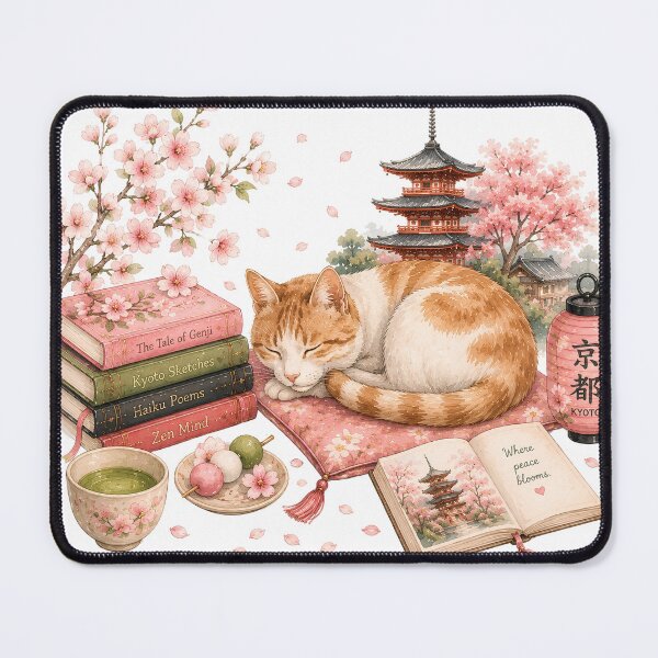 Item preview, Kyoto Cat Sleeping designed and sold by StrawberryStudio.