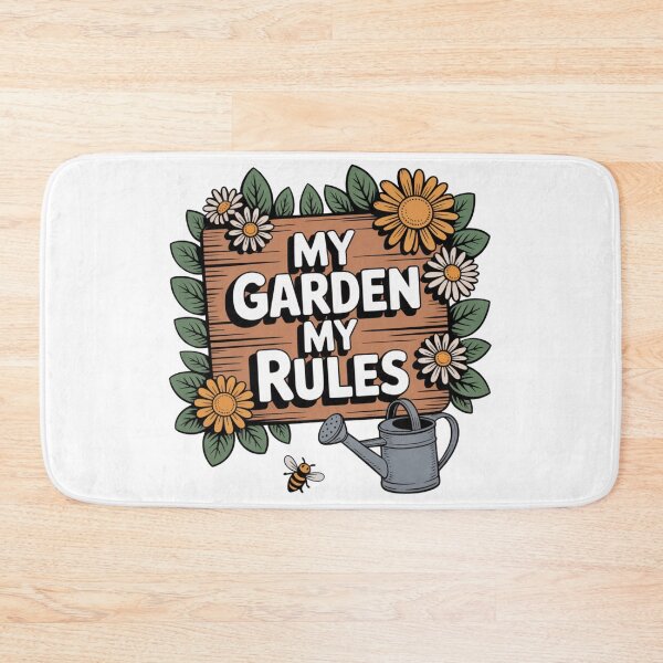 Item preview, My Garden My Rules Floral Sign with Watering Can and Bee designed and sold by DariaOltes.