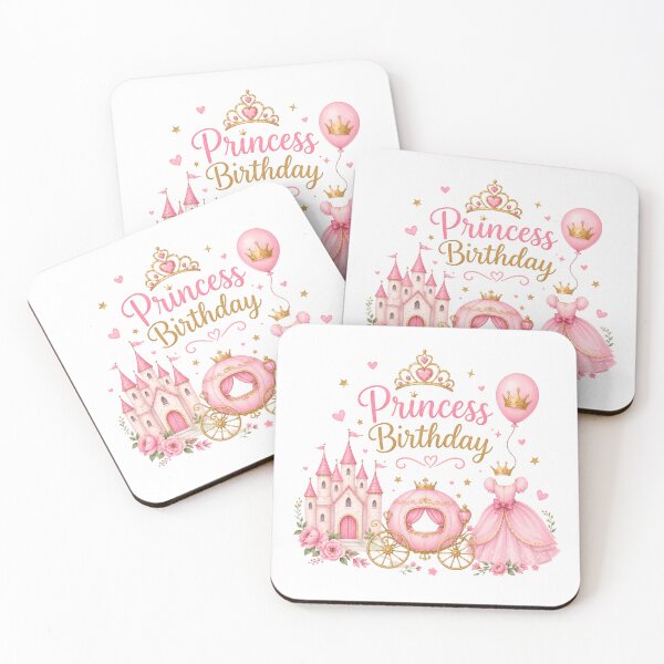 Item preview, Princess Birthday Girl Pink Cute Castle Carriage Party Design designed and sold by Celebrate & Sparkle.