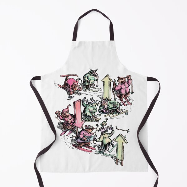 Item preview, bulls and bears ski down hill with arrows pointing up and down designed and sold by LisaHaney.
