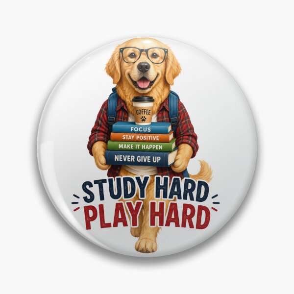 Item preview, Study Hard Play Hard Funny Dog Student Sticker designed and sold by PawFusionArt.