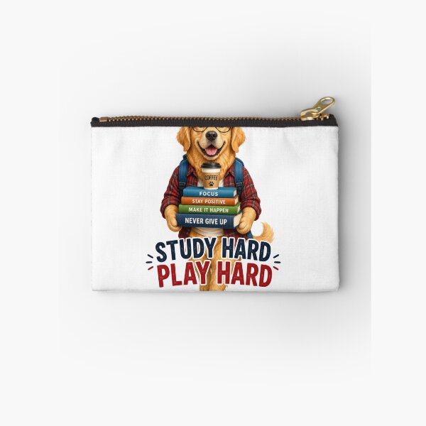 Item preview, Study Hard Play Hard Funny Dog Student Sticker designed and sold by PawFusionArt.