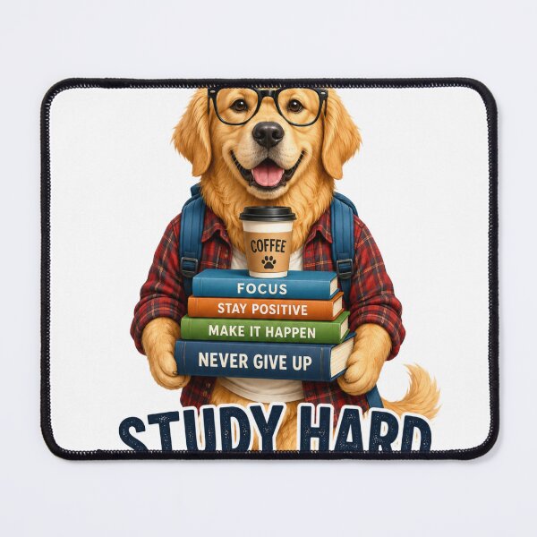 Item preview, Study Hard Play Hard Funny Dog Student Sticker designed and sold by PawFusionArt.