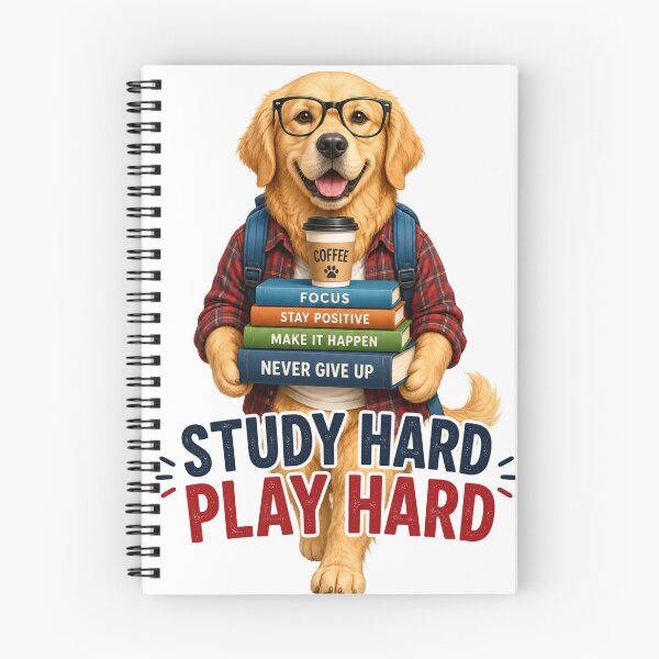 Item preview, Study Hard Play Hard Funny Dog Student Sticker designed and sold by PawFusionArt.