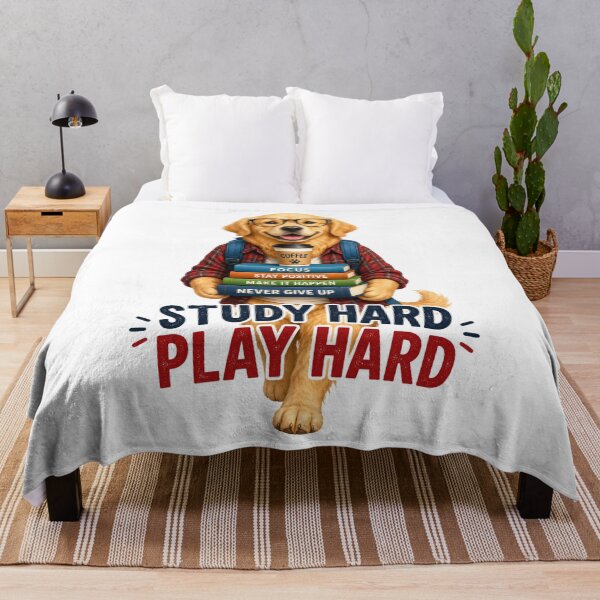 Item preview, Study Hard Play Hard Funny Dog Student Sticker designed and sold by PawFusionArt.
