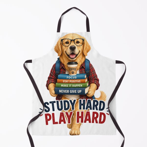 Item preview, Study Hard Play Hard Funny Dog Student Sticker designed and sold by PawFusionArt.