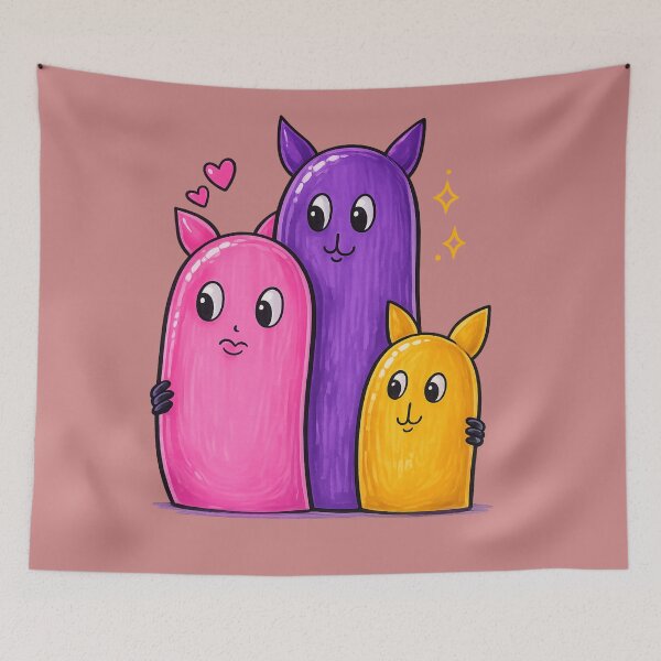 Item preview, Cute Cosmic Blob Family – Kawaii Color Monsters Illustration designed and sold by Creavanessa0321.