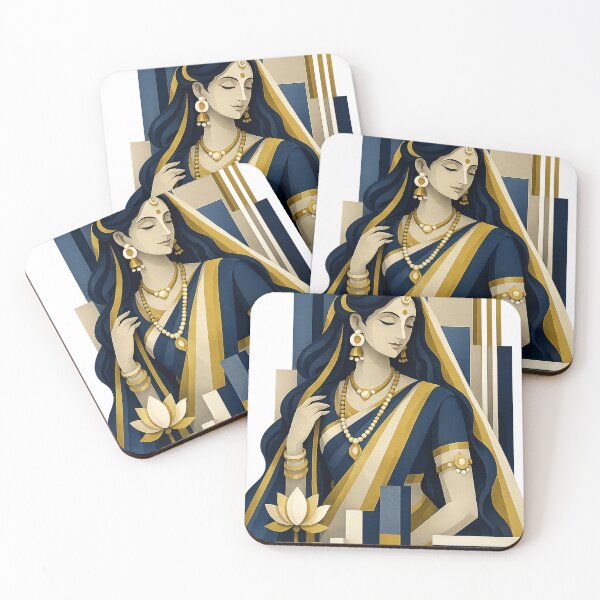 Item preview, Divine Parvati Art Deco Goddess Illustration designed and sold by ravuh.