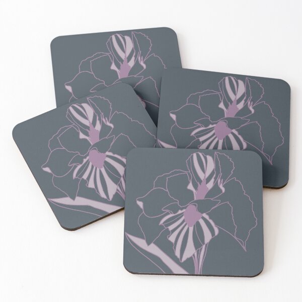 Item preview, drawing of a mauve iris designed and sold by GENEST-V.