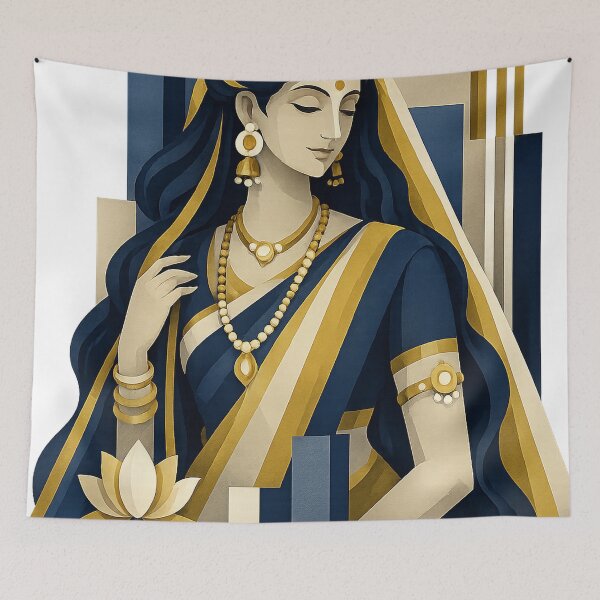 Item preview, Divine Parvati Art Deco Goddess Illustration designed and sold by ravuh.